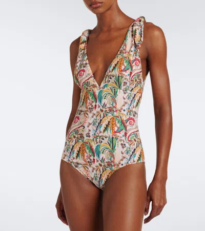 Etro Printed Swimsuit In Multi