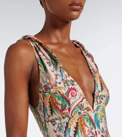 Etro Printed Swimsuit In Multi