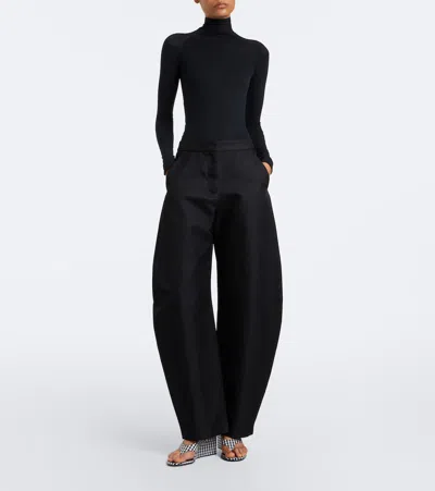 Alaïa Cube Checkered Wedge Sandals In Black