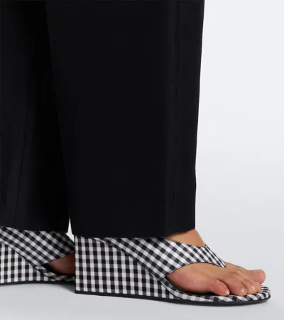 Alaïa Cube Checkered Wedge Sandals In Black