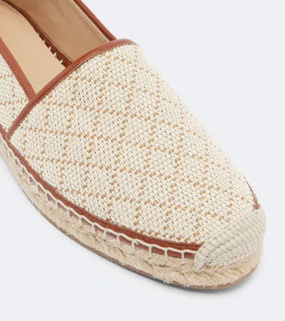 Manolo Blahnik Espadra Raffia-effect Espadrilles In Brown