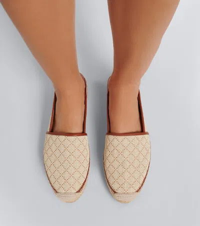 Manolo Blahnik Espadra Raffia-effect Espadrilles In Brown