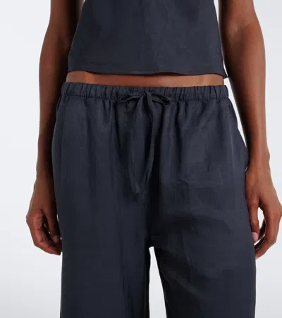 Leset Daniel Drawstring Pocket Pants Midnight In Black