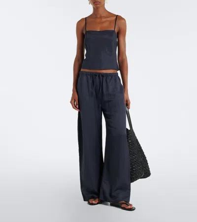 Leset Daniel Drawstring Pocket Pants Midnight In Black
