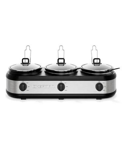 Chefman 2.5-quart Each Triple Slow Cooker And Buffet Server In Multi