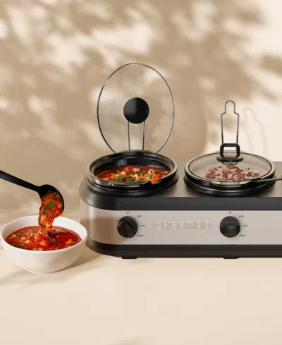 Chefman 2.5-quart Each Triple Slow Cooker And Buffet Server In Multi