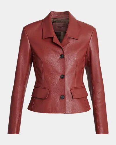 Ferragamo Cervo Single-breasted Leather Jacket