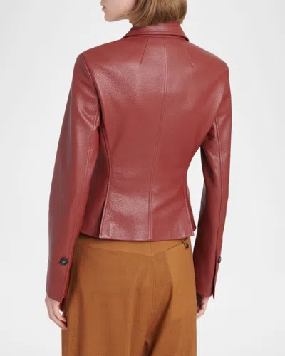Ferragamo Cervo Single-breasted Leather Jacket