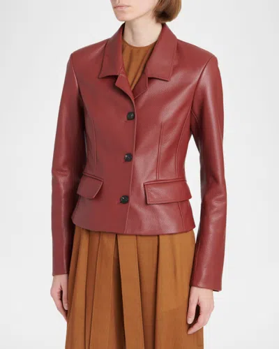 Ferragamo Cervo Single-breasted Leather Jacket
