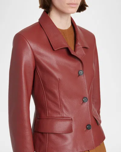 Ferragamo Cervo Single-breasted Leather Jacket