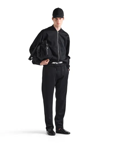 Prada Technical Jersey Pants In Black