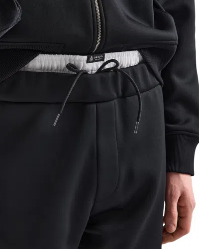 Prada Technical Jersey Pants In Black