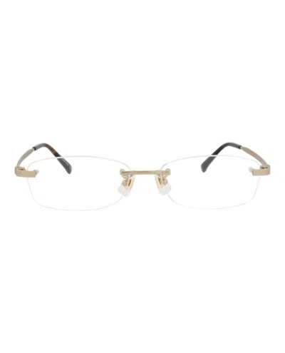 Dunhill 56mm Rimless Rectangular Optical Glasses In Gold