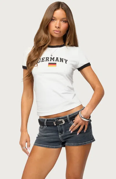 Edikted Germany Ringer T-shirt In White