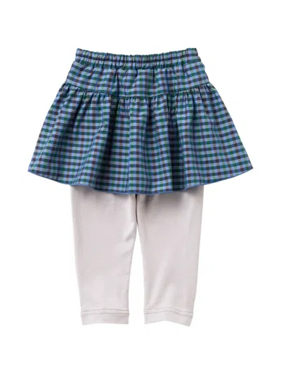 Familiar Gingham-check Ruffled Skirt In Multi