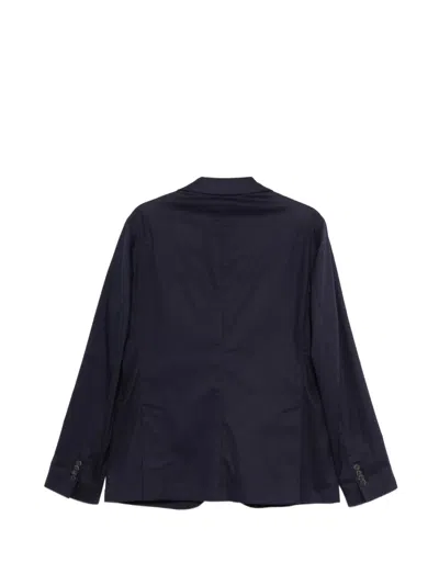 Manuel Ritz Peak-lapel Button-fastening Blazer In Blue