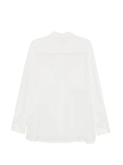 Clips Button-up Flap-pocket Shirt In White