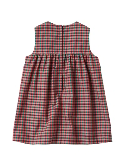 Familiar Check Smocked Dress In Multi