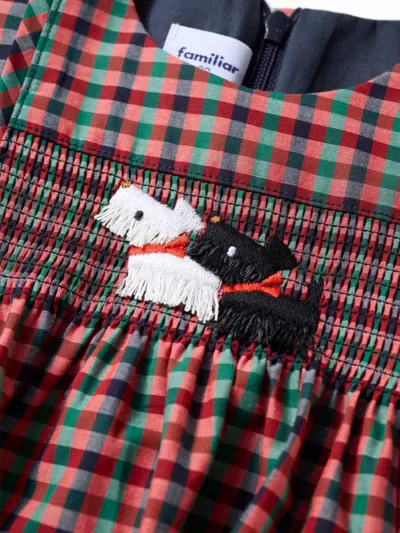 Familiar Check Smocked Dress In Multi