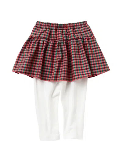 Familiar Check-pattern Ruffled Skirt In Multi