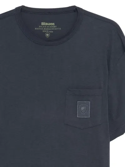 Blauer Logo-patch T-shirt In Blue