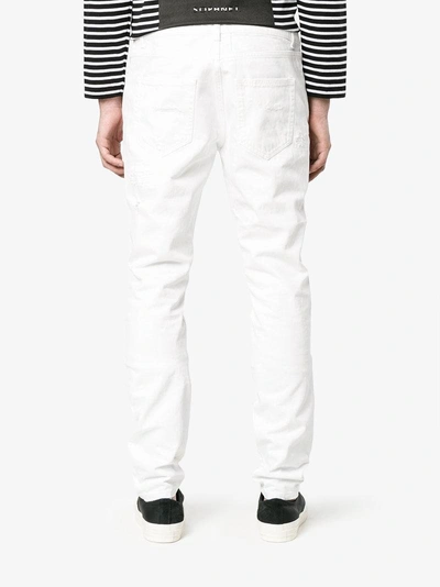 Shop Saint Laurent White Original Distressed Jeans