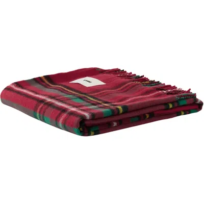 Tekla Rectangular Wool Flannel Blanket In Burgundy