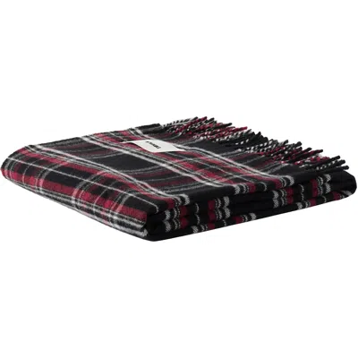 Tekla Rectangular Wool Flannel Blanket In Black