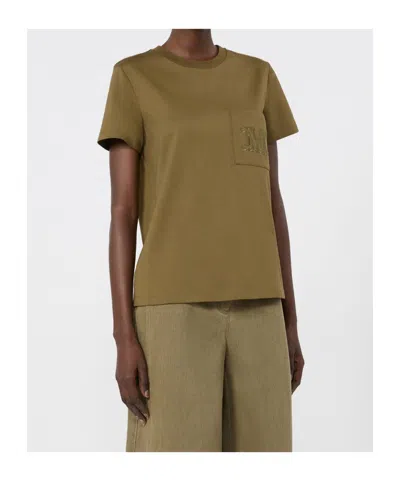 Max Mara T-shirt En Jersey De Coton In Green