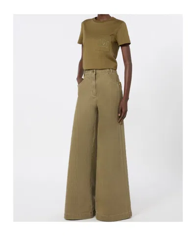 Max Mara T-shirt En Jersey De Coton In Green