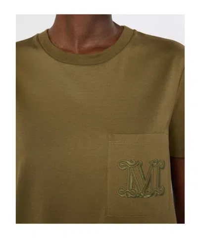 Max Mara T-shirt En Jersey De Coton In Green