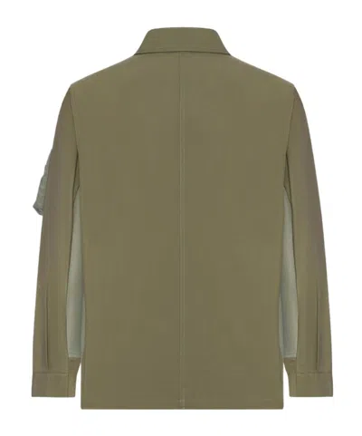 Sacai Button-down Jacket In Green