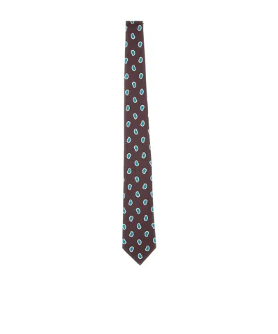 Kiton Paisley-pattern Tie In Brown