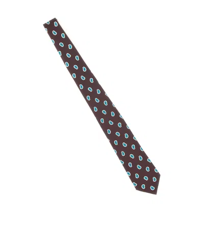 Kiton Paisley-pattern Tie In Brown