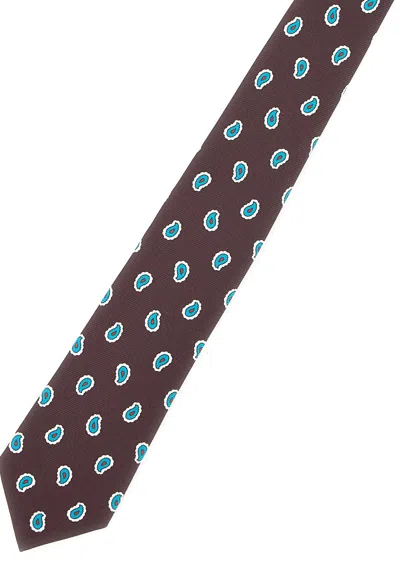 Kiton Paisley-pattern Tie In Brown