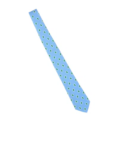 Kiton Paisley-pattern Tie In Blue