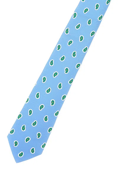 Kiton Paisley-pattern Tie In Blue