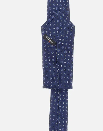 Kiton Micro-geometric Silk Tie In Multi