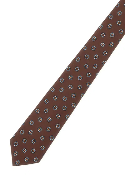 Kiton Micro Floral Seven-fold Tie In Multi