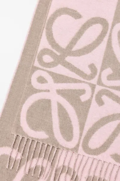 Loewe Anagram Jacquard-pattern Scarf In Multi