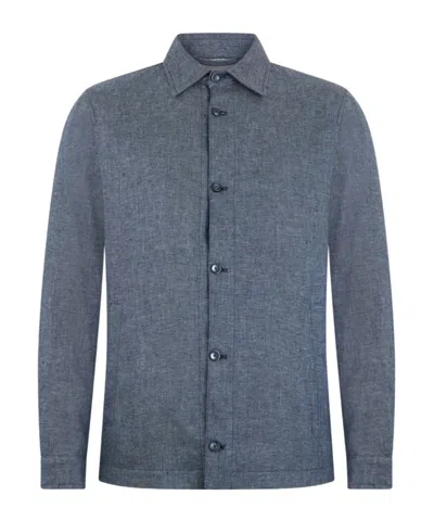 Herno Shirt-style Button-up Jacket In Gray