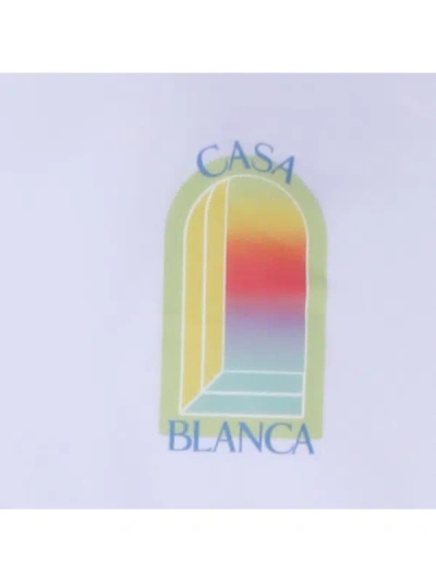 Casablanca White Graphic Print Ribbed Crewneck T-shirt In White
