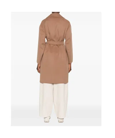 Max Mara Belted Coat In Brown