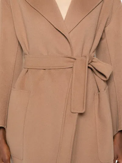 Max Mara Belted Coat In Brown