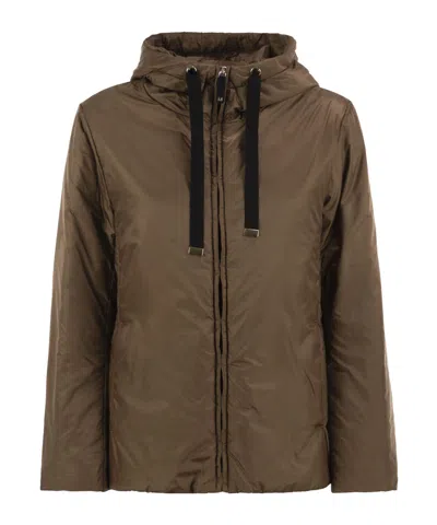 Max Mara The Cube Greenh Drawstring Hooded Jacket In Brown