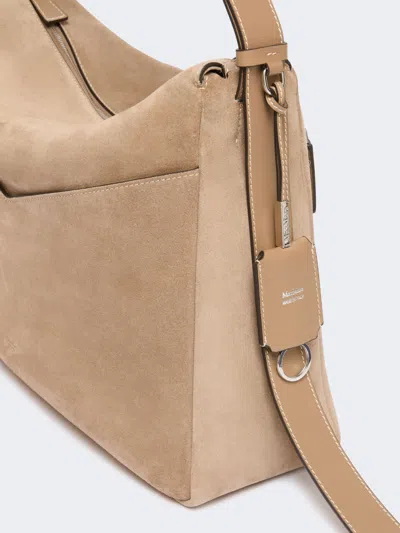 Max Mara Large Split Leather Handbag In Brown
