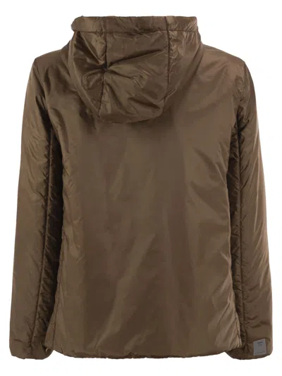 Max Mara The Cube Greenh Drawstring Hooded Jacket In Brown
