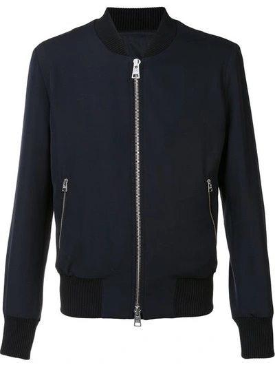 Ami Alexandre Mattiussi Slim-fit Wool Bomber Jacket In Blue
