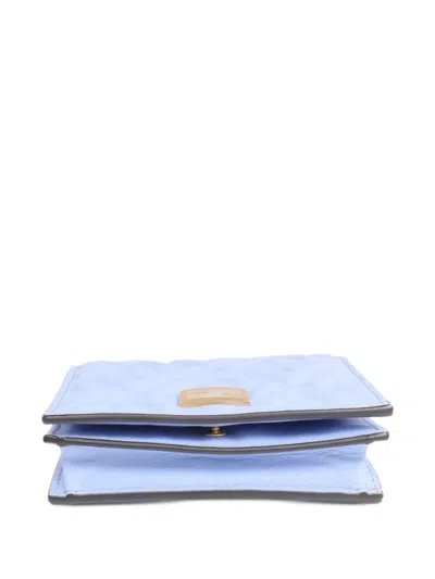 Pre-owned Fendi Ff Embossed Wallet In Blue