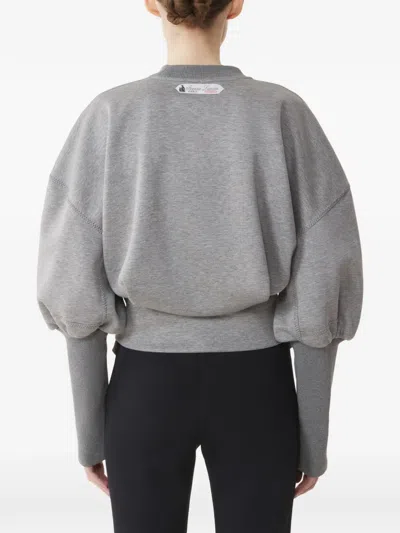 Lanvin Belted Sweatshirt In Double-faced Jersey In Gray